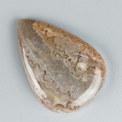 Agata Crazy Lace Naturale Forma Goccia Piatto Cabochon Liscio Fatto a Mano 35X24mm 7,79gm 1pz