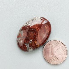 Agata Crazy Lace Naturale Forma Ovale Piatto Cabochon Liscio Fatto a Mano 26X19mm 5,80gm 1pz