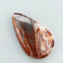 Agata Crazy Lace Naturale Forma Goccia Piatto Cabochon Liscio Fatto a Mano 34X20mm 7,22gm 1pz