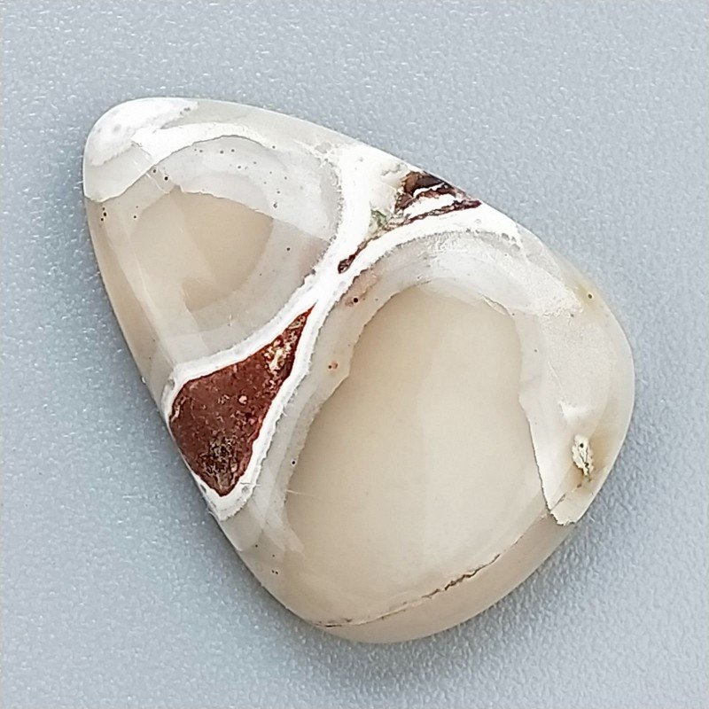 Cabochon di Agata Crazy Lace Naturale Goccia, Piatto e Liscio, 22x16 mm, 2,65 g, Fatto a Mano