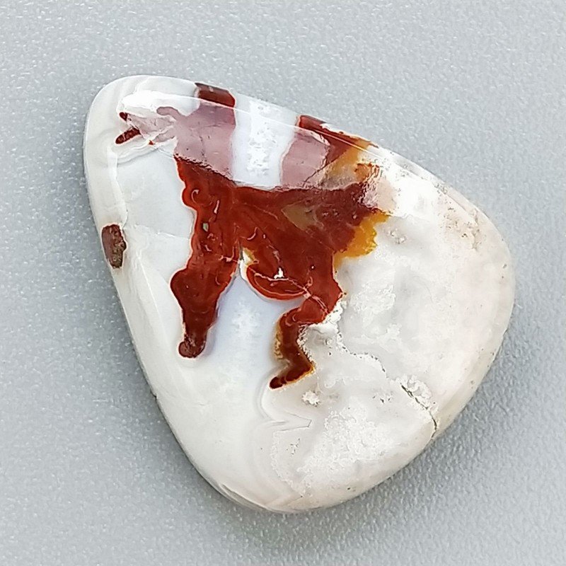 Cabochon di Agata Crazy Lace Naturale Goccia, Piatto e Liscio, 21x16 mm, 3,12 g, Fatto a Mano