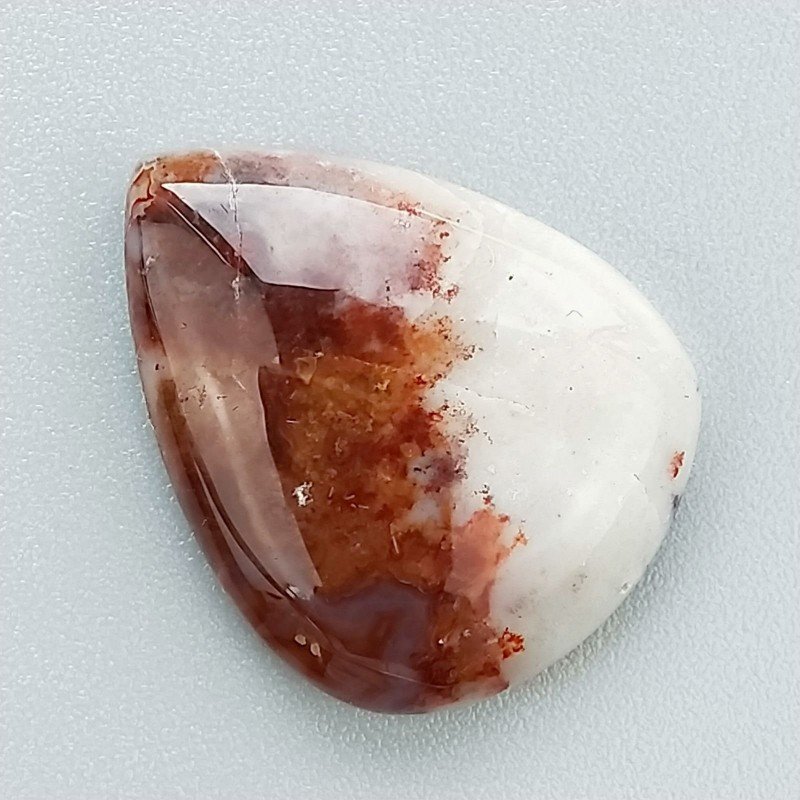 Cabochon di Agata Crazy Lace Naturale Goccia, Piatto e Liscio, 22x18 mm, 3,12 g, Fatto a Mano