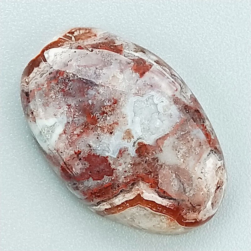 Agata Crazy Lace Naturale Forma Ovale Piatto Cabochon Liscio Fatto a Mano 21X14mm 2,40gm 1pz