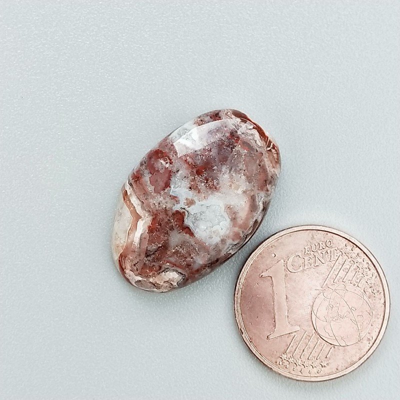 Agata Crazy Lace Naturale Forma Ovale Piatto Cabochon Liscio Fatto a Mano 21X14mm 2,40gm 1pz