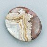 Agata Crazy Lace Naturale Forma Ovale Piatto Cabochon Liscio Fatto a Mano 19X15mm 2,37gm 1pz