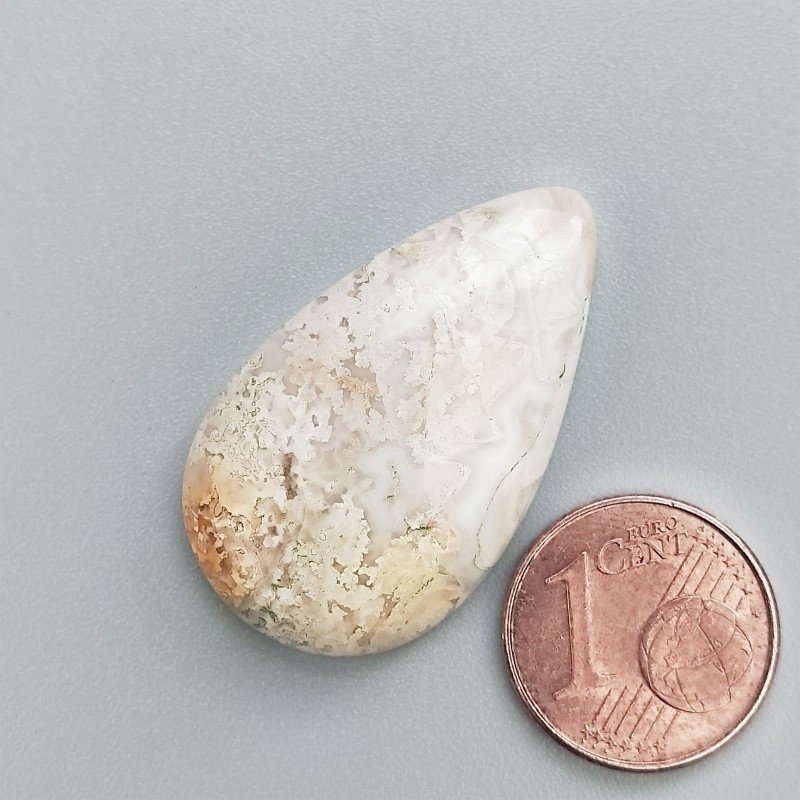 Agata Crazy Lace Naturale Forma Goccia Piatto Cabochon Liscio Fatto a Mano 32X19mm 6,07gm 1pz