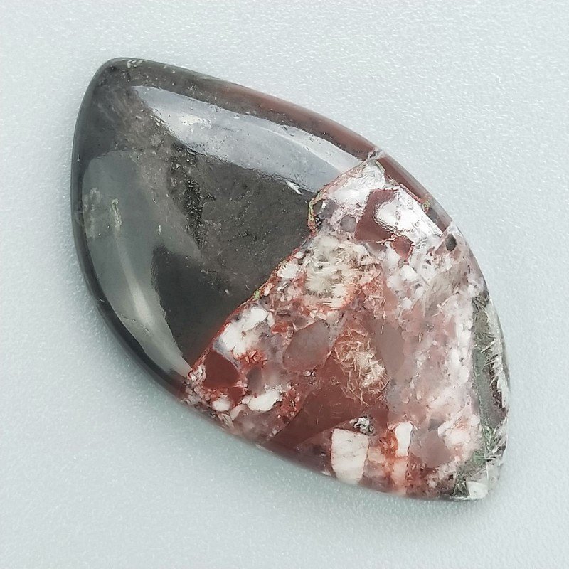Cabochon di Agata Crazy Lace Naturale Fantasia, Piatto e Liscio, 36x20 mm, 6,56 g, Fatto a Mano