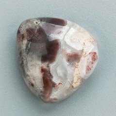 Agata Crazy Lace Naturale Forma Cuore Piatto Cabochon Liscio Fatto a Mano 21X20mm 5,16gm 1pz