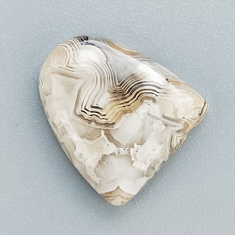 Cabochon di Agata Crazy Lace Naturale Fantasia, Piatto e Liscio, 19x16 mm, 2,49 g, Fatto a Mano