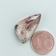 Agata Crazy Lace Naturale Forma Fantasia Piatto Cabochon Liscio Fatto a Mano 24X14mm 2,97gm 1pz