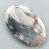 Agata Fossile Grigio Naturale Forma Ovale Piatto Cabochon Liscio Fatto a Mano 49X27X5mm 12,84gm 1pz