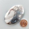 Agata Fossile Grigio Naturale Forma Ovale Piatto Cabochon Liscio Fatto a Mano 49X27X5mm 12,84gm 1pz