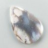 Agata Fossile Grigio Naturale Forma Goccia Piatto Cabochon Liscio Fatto a Mano 43X29X5mm 9,68gm 1pz