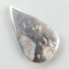 Agata Fossile Grigio Naturale Forma Goccia Piatto Cabochon Liscio Fatto a Mano 44X25X5mm 8,64gm 1pz