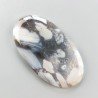 Agata Fossile Grigio Naturale Forma OvalePiatto Cabochon Liscio Fatto a Mano 56X30X5mm 15gm 1pz