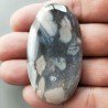 Agata Fossile Grigio Naturale Forma OvalePiatto Cabochon Liscio Fatto a Mano 56X30X5mm 15gm 1pz