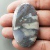 Agata Fossile Grigio Naturale Forma OvalePiatto Cabochon Liscio Fatto a Mano 53X31X5mm 15,65gm 1pz