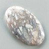 Agata Fossile Grigio Naturale Forma Ovale Piatto Cabochon Liscio Fatto a Mano 44X26X5mm 10,55gm 1pz