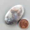 Agata Fossile Grigio Naturale Forma Ovale Piatto Cabochon Liscio Fatto a Mano 39X23X5mm 8,00gm 1pz