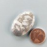 Agata Fossile Grigio Naturale Forma OvalePiatto Cabochon Liscio Fatto a Mano 30X19X6mm 5,58gm 1pz