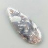Agata Fossile Grigio Naturale Forma Goccia Piatto Cabochon Liscio Fatto a Mano 51X20X5mm 8,52gm 1pz