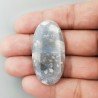 Agata Fossile Grigio Naturale Forma OvalePiatto Cabochon Liscio Fatto a Mano 45X23X6mm 10,10gm 1pz