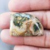 Agata Muschiata Naturale Forma Fantasia Piatto Cabochon Liscio Fatto a Mano 31X21mm 6,92gm 1pz