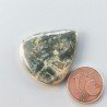 Agata Muschiata Naturale Forma Goccia Piatto Cabochon Liscio Fatto a Mano 28X24mm 5,14gm 1pz