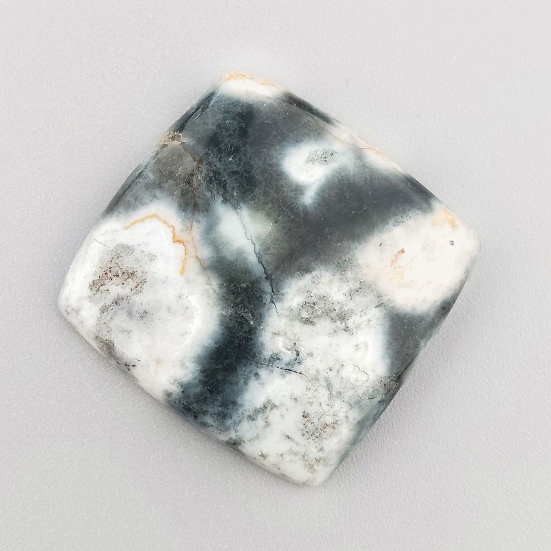 Agata Muschiata Naturale Forma Rettangolare Piatto Cabochon Liscio Fatto a Mano 31X30mm 9,79gm 1pz