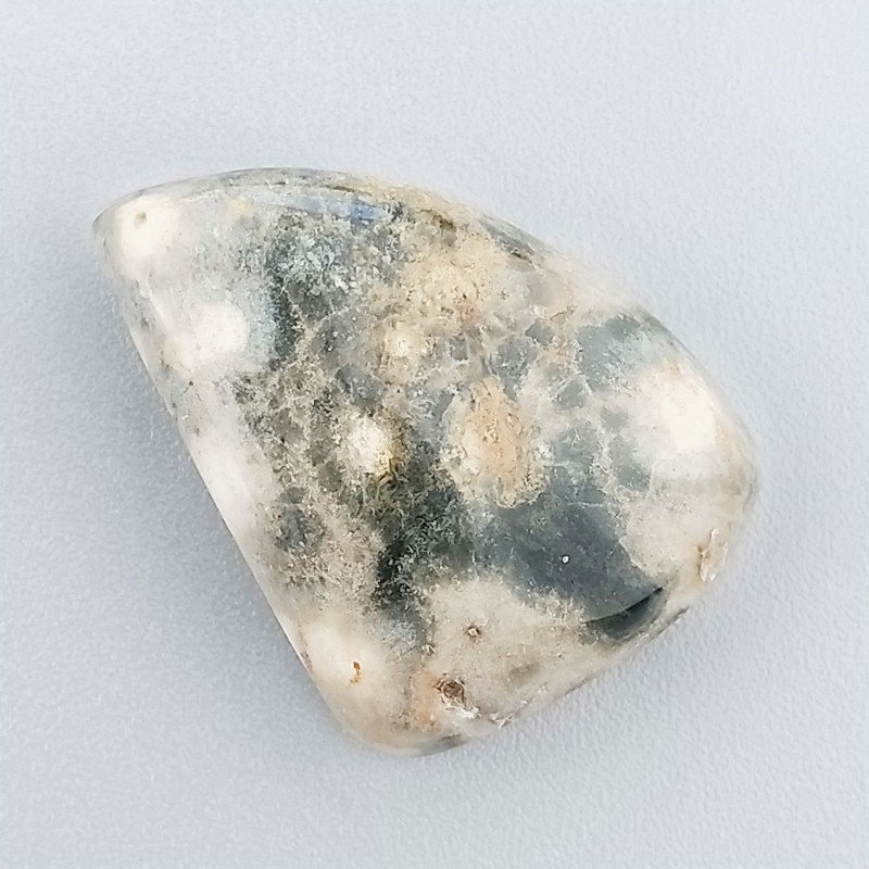Agata Muschiata Naturale Forma Fantasia Piatto Cabochon Liscio Fatto a Mano 26x19mm 4,32gm 1pz