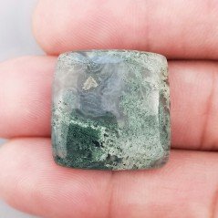 Cabochon di Agata Muschiata Naturale Rettangolare, Piatto e Liscio, 23x22x06 mm, 6,10 g, Fatto a Mano