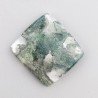 Agata Muschiata Naturale Forma Rettangolare Piatto Cabochon Liscio Fatto a Mano 23X22X05mm 5,10gm 1pz