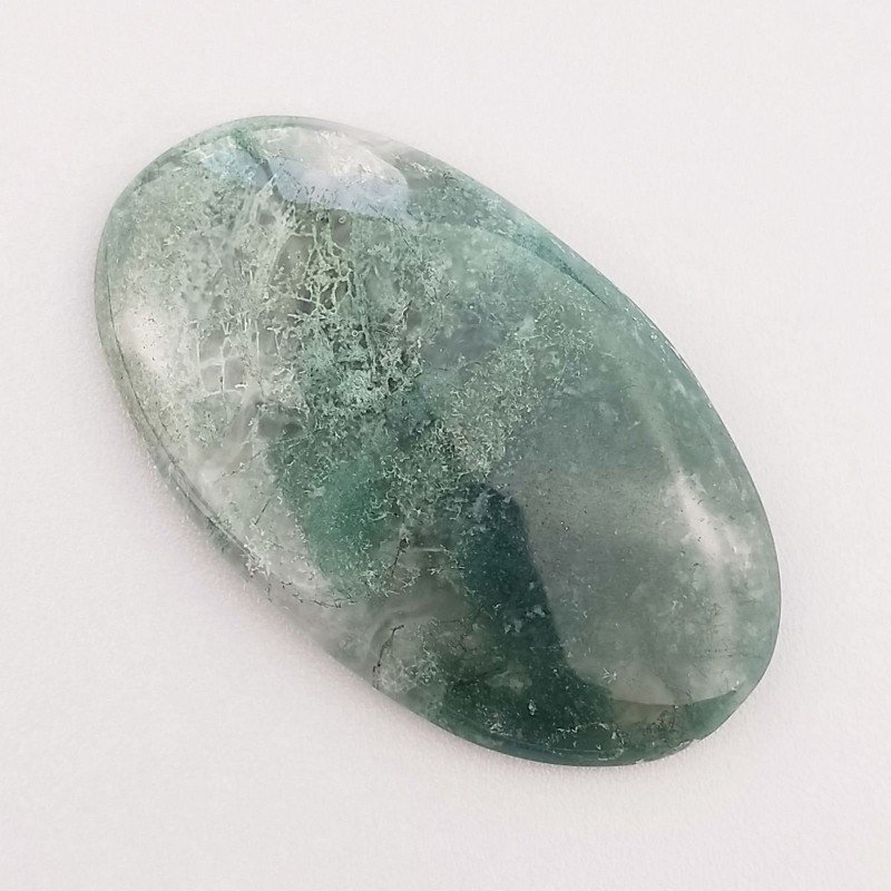 Agata Muschiata Naturale Forma Ovale Piatto Cabochon Liscio Fatto a Mano 38X22X5mm 7,50gm 1pz