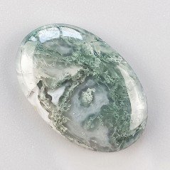 Agata Muschiata Naturale Forma Ovale Piatto Cabochon Liscio Fatto a Mano 29X19X06mm 5,45gm 1pz