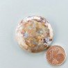 Agata Radice di Palma Naturale Forma Tondo Piatto Cabochon Liscio Fatto a Mano 30mm 9.18gm 1pz