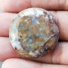 Agata Radice di Palma Naturale Forma Tondo Piatto Cabochon Liscio Fatto a Mano 30mm 9.18gm 1pz