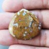 Agata Radice di Palma Naturale Forma Cuore Piatto Cabochon Liscio Fatto a Mano 29X28mm 6.14gm 1pz