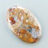 Agata Radice di Palma Naturale Forma Ovale Piatto Cabochon Liscio Fatto a Mano 46X29mm 12.09gm 1pz