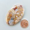 Agata Radice di Palma Naturale Forma Ovale Piatto Cabochon Liscio Fatto a Mano 46X29mm 12.09gm 1pz