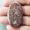 Agata Radice di Palma Naturale Forma Ovale Piatto Cabochon Liscio Fatto a Mano 44X26mm 10.00gm 1pz