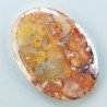 Agata Radice di Palma Naturale Forma Ovale Piatto Cabochon Liscio Fatto a Mano 46X33mm 14.52gm 1pz
