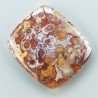 Agata Radice di Palma Naturale Forma Goccia Piatto Cabochon Liscio Fatto a Mano 31X27mm 9.38gm 1pz