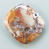 Agata Radice di Palma Naturale Forma Cuscino Piatto Cabochon Liscio Fatto a Mano 28X26mm 7.80gm 1pz