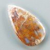 Agata Radice di Palma Naturale Forma Goccia Piatto Cabochon Liscio Fatto a Mano 38X21mm 6.82gm 1pz