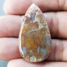 Agata Radice di Palma Naturale Forma Goccia Piatto Cabochon Liscio Fatto a Mano 38X21mm 6.82gm 1pz
