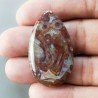 Agata Radice di Palma Naturale Forma Goccia Piatto Cabochon Liscio Fatto a Mano 38X23mm 7.49gm 1pz