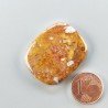 Agata Radice di Palma Naturale Forma Cuscino Piatto Cabochon Liscio Fatto a Mano 31X26mm 8.14gm 1pz