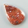 Agata Radice di Palma Naturale Forma Goccia Piatto Cabochon Liscio Fatto a Mano 37X24mm 7.33gm 1pz