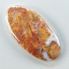 Agata Radice di Palma Naturale Forma Ovale Piatto Cabochon Liscio Fatto a Mano 44X22mm 8.48gm 1pz