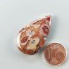 Agata Radice di Palma Naturale Forma Goccia Piatto Cabochon Liscio Fatto a Mano 33X20mm 5.96gm 1pz